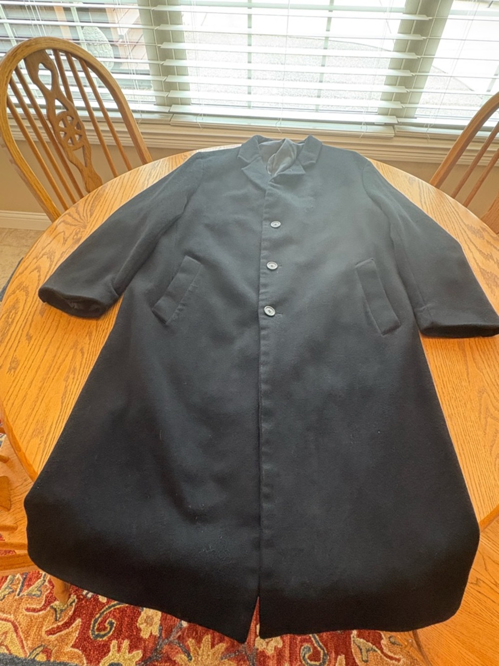 Ralph Lauren Wool Cashmere Coat Mens XL Black